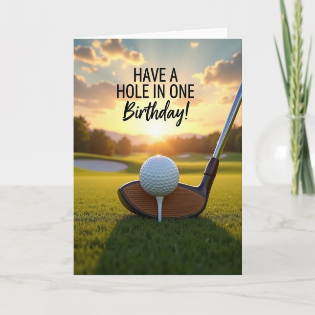 Födelsedagskort för golfbanan kort (Framsida)