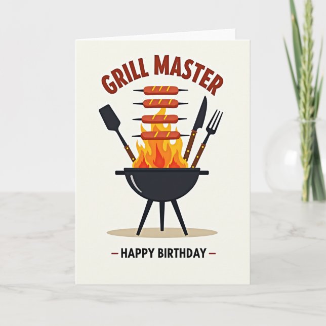 Födelsedagskort för grillparty kort (Framsida)