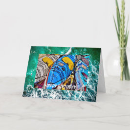 Födelsedagskort för kajaker, 5" x 7" vikt gratulat kort