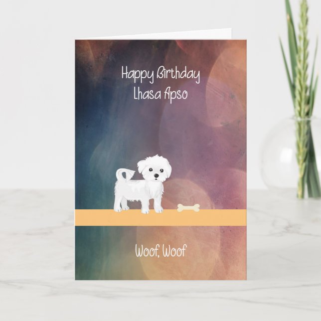 Födelsedagskort för Lhasa Apso Hund Kort (Framsida)