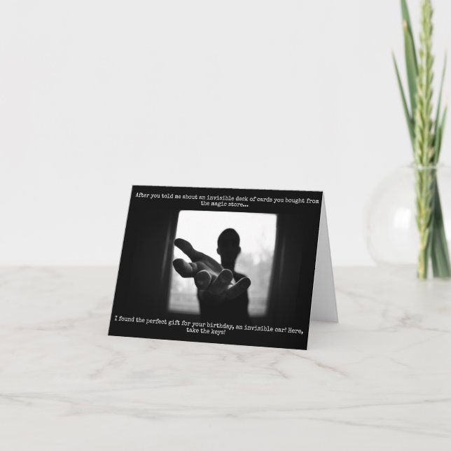 Födelsedagskort för magicianer - Lustigt osynligt  Kort (Framsida)