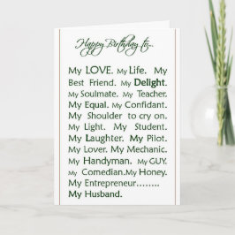 Födelsedagskort för Make, mitt kärlek Kort