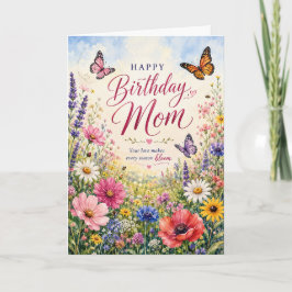 Födelsedagskort för mamma med vildblommor kort