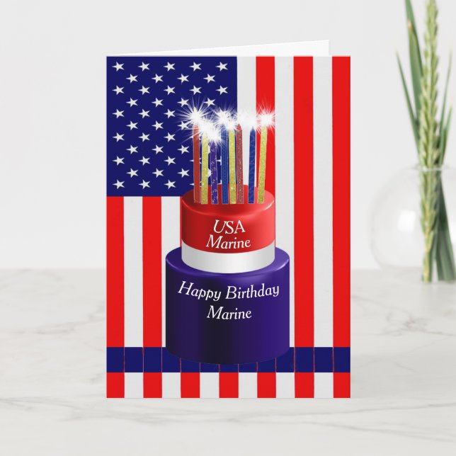 Födelsedagskort för marin sjöfart under militär kort (Framsida)
