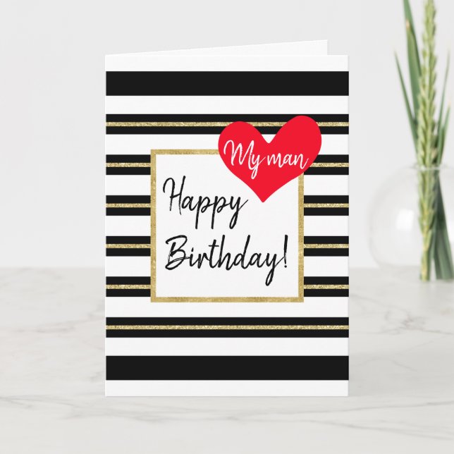Födelsedagskort för min man kort (Framsida)