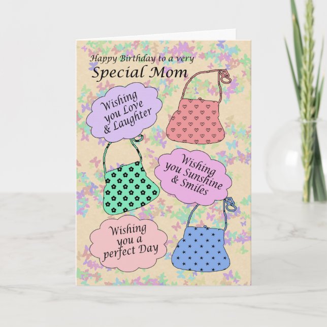 Födelsedagskort för Moster, väska i handväska Kort (Framsida)