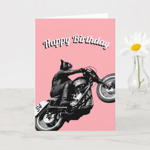 Födelsedagskort för motorcyklist kort