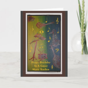 Födelsedagskort för musiklärare kort