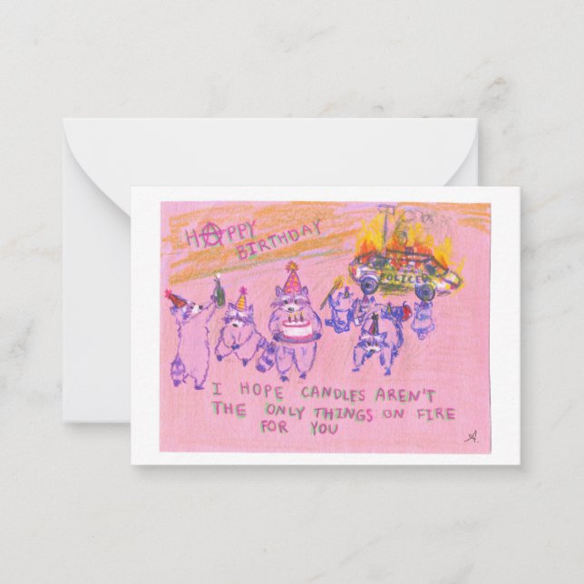 Födelsedagskort för påhittade kapplöpningar anteckningskort (Framsida)