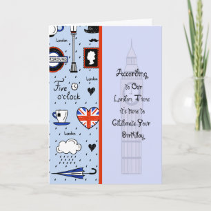 Födelsedagskort för person i London Kort