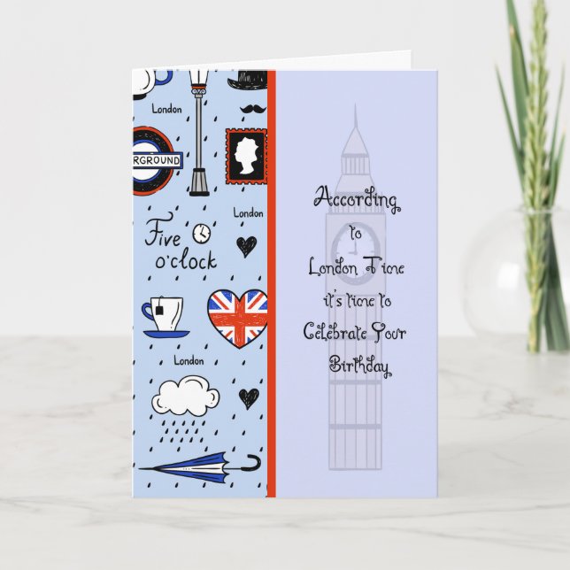 Födelsedagskort för person i London Kort (Framsida)