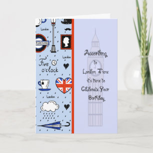 Födelsedagskort för person i London Kort