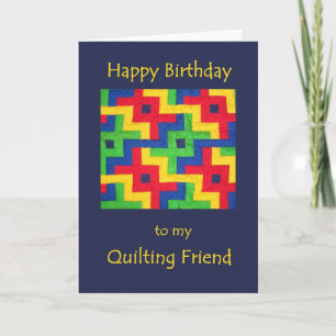 Födelsedagskort för "Quilting Frien - Patchwork Qu Kort