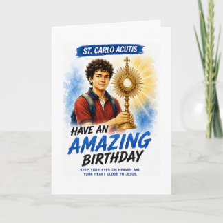 Födelsedagskort för Saint Carlo Acutis Tack Kort