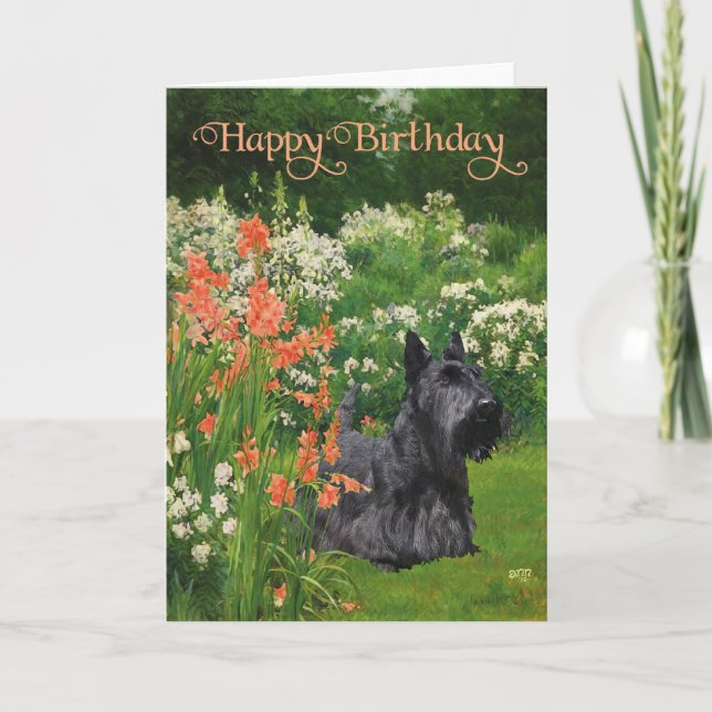 Födelsedagskort för Scottish Terrier Kort (Framsida)