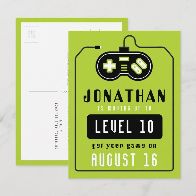 Födelsedagskort för spelbil vykort (Fram/baksida)