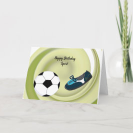Födelsedagskort för sportig fotbollsspelare kort