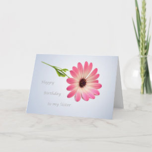 Födelsedagskort för syster - rosa daisy kort