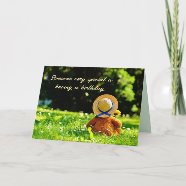 FÖDELSEDAGSKORT FÖR TEDDYBJÖRN TACK KORT (Framsida)