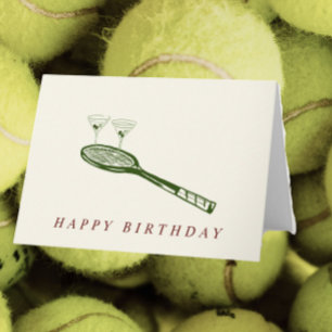 födelsedagskort för tennis och martinis tack kort