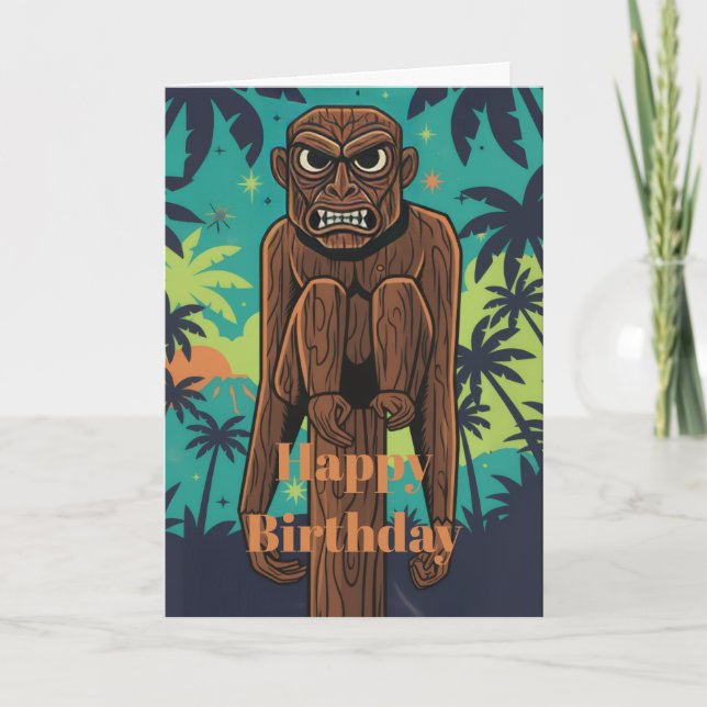 Födelsedagskort för Tiki Monkey Kort (Framsida)