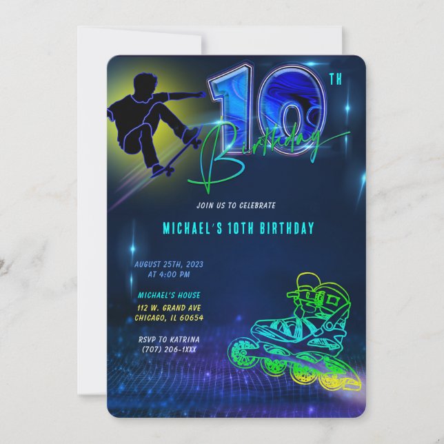 Födelsedagskort för tio år gamla pojkar inbjudningar (Framsida)