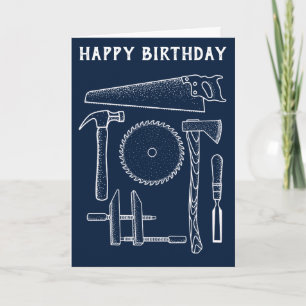 Födelsedagskort för träarbetare och snickare kort