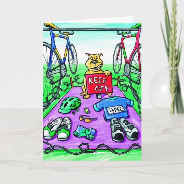 Födelsedagskort för triatlete - Behålla av Kort (Framsida)