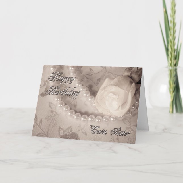 Födelsedagskort för tvillingsyster kort (Framsida)