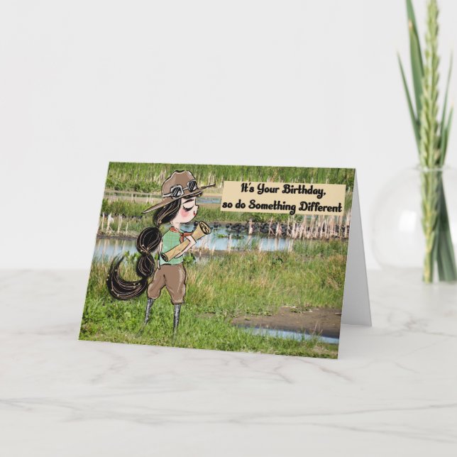 Födelsedagskort för Unga Vuxen Dam-prospektering Kort (Framsida)