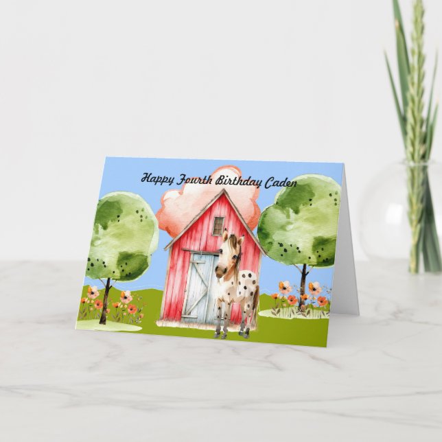 Födelsedagskort för ungdom med Pony Helgkort (Framsida)