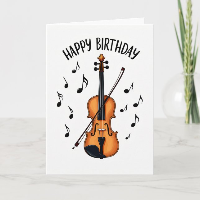 Födelsedagskort för violin kort (Framsida)