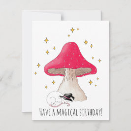 Födelsedagskort för Vitch Mouse Toadstool Julkort