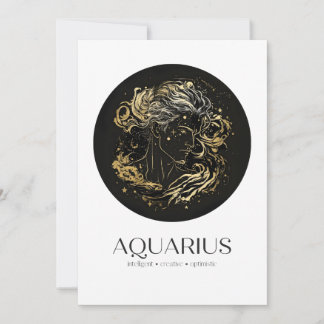 Födelsedagskort för Zodiac Black & Guld Tack Kort