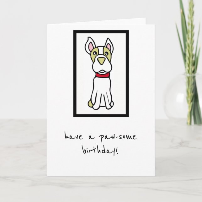 Födelsedagskort - Från Hund - Boston Terrier Kort (Framsida)