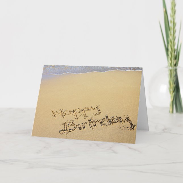 Födelsedagskort: Grattis på födelsedagen på strand Kort (Framsida)