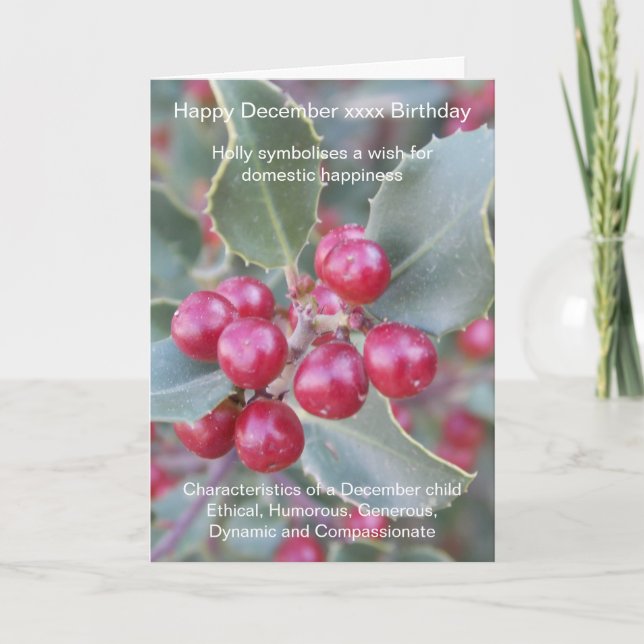 Födelsedagskort i december kort (Framsida)