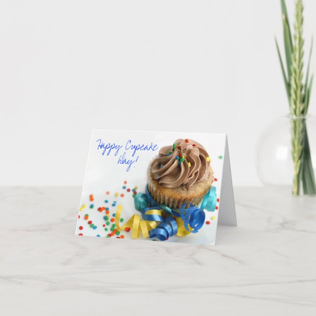Födelsedagskort i Lycklig Cupkaka Kort (Framsida)
