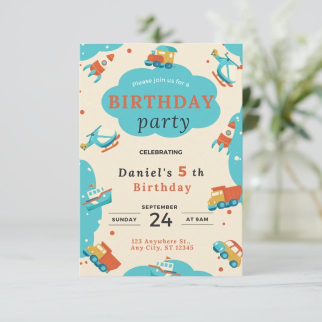 Födelsedagskort Inbjudningar (Stående Fram)