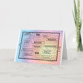 Födelsedagskort/matta för Emily (anpassade) Kort