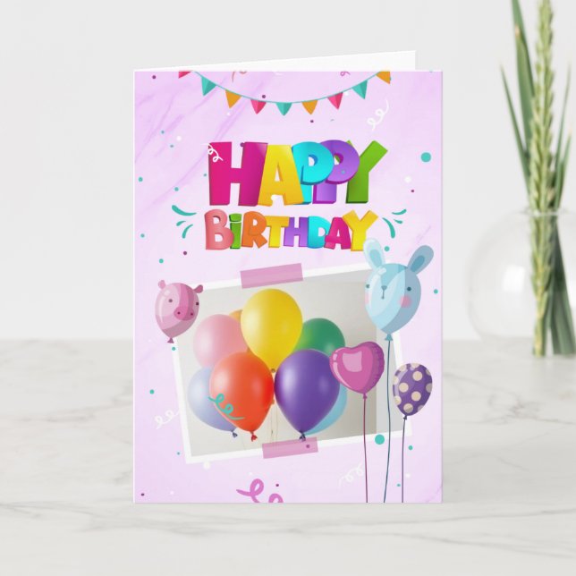 Födelsedagskort med ballonger kort (Framsida)