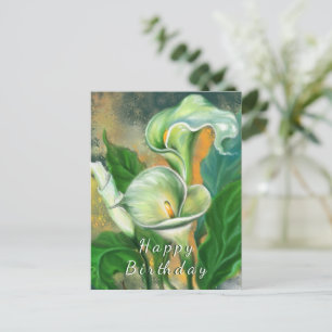 Födelsedagskort med Calla Lily Flowers Vykort