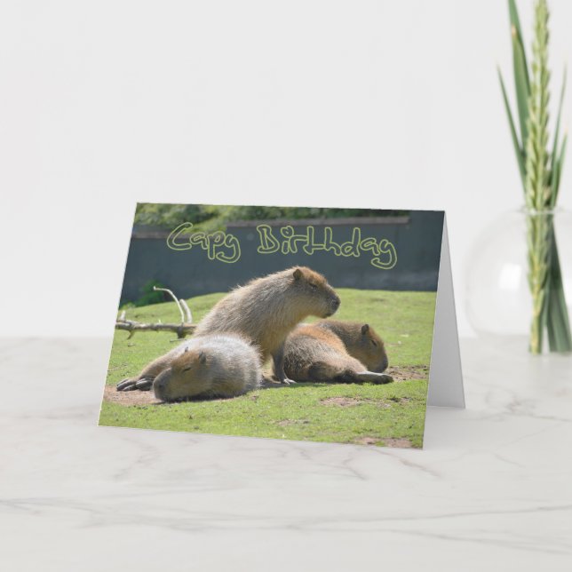Födelsedagskort med Capybara Kort (Framsida)