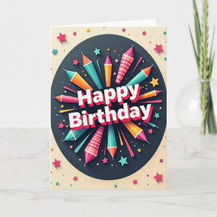 Födelsedagskort med celebrationssprängning kort