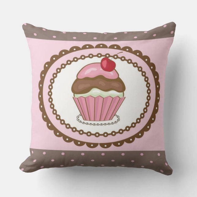 Födelsedagskort med cupcakes kudde (Framsida)