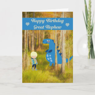 Födelsedagskort med dinosaur Underbart Nephew Kort