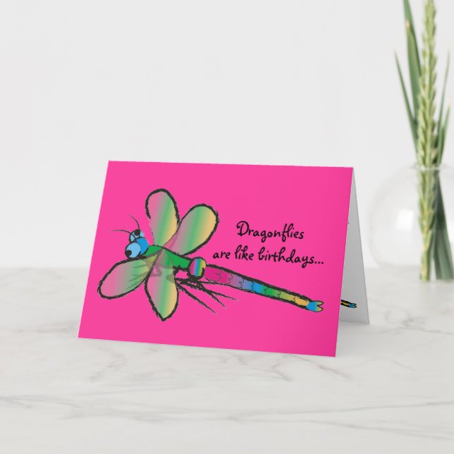 Födelsedagskort med Dragonfly Kort (Framsida)