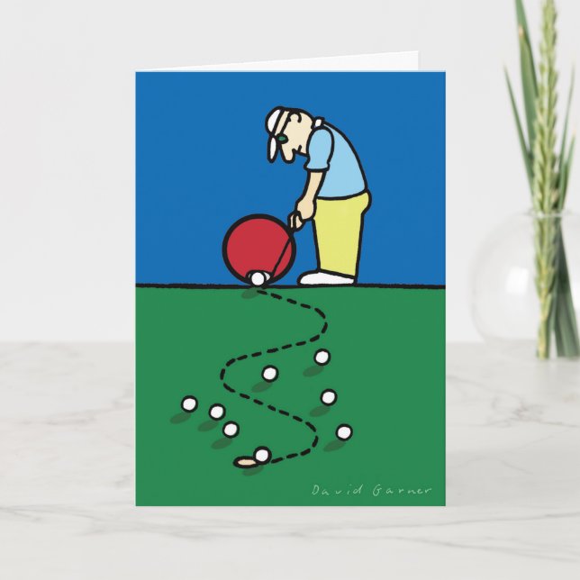 Födelsedagskort med golfillustration kort (Framsida)