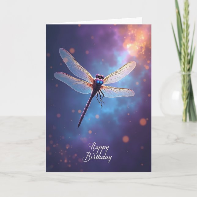 Födelsedagskort med iriserande insekter kort (Framsida)