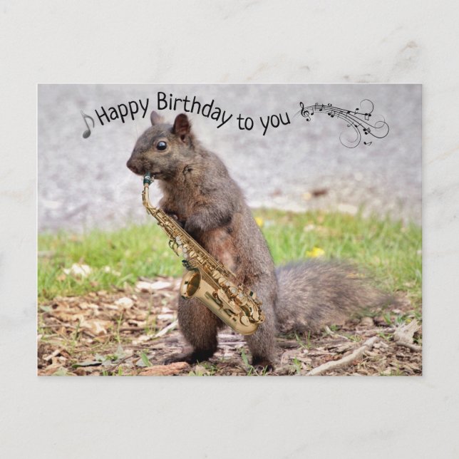 Födelsedagskort med jazztema vykort (Framsida)